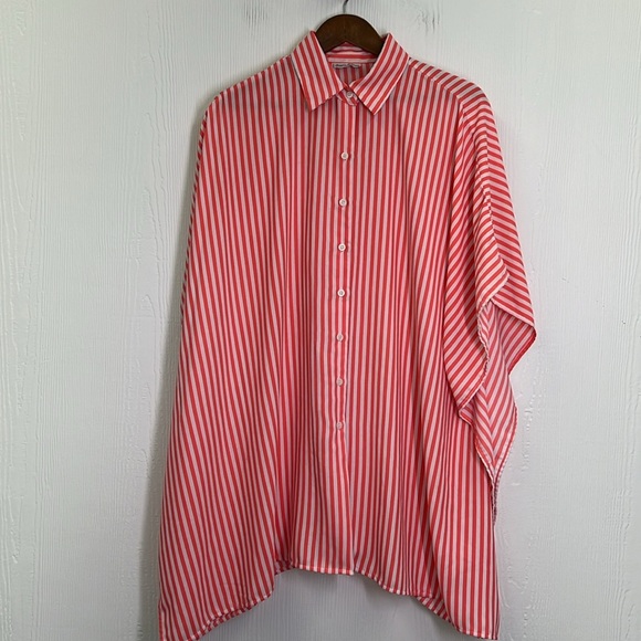 Tommy Bahama - Bright Fun Stripe Button Down Flowy Blouse Size Onesize - Picture 6 of 8